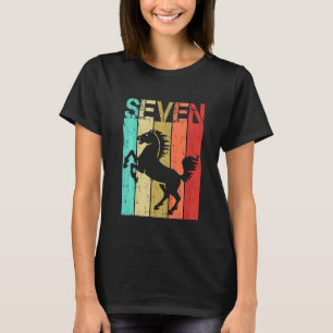 Kids 7 Year Old Horse Birthday Boy Girl 7th Birthd T-Shirt