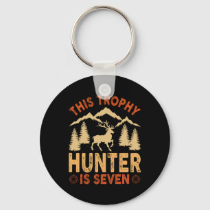 Kids 7 Year Old Hunting Birthday Party Duck Deer H Key Ring