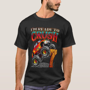 Kids 7 Year Old Monster Truck Birthday  Ready To C T-Shirt