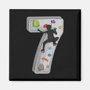 Kids 7 Year Old Rock Climbing 7th Birthday Adventu Magnet