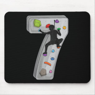 Kids 7 Year Old Rock Climbing 7th Birthday Adventu Mouse Pad
