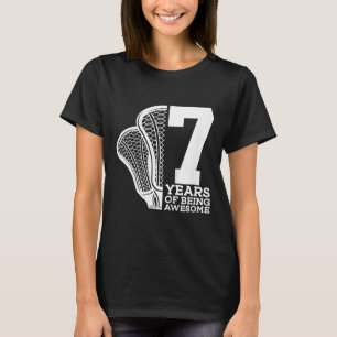 Kids 7 Years Of Being Awesome Lacrosse 7th Birthda T-Shirt