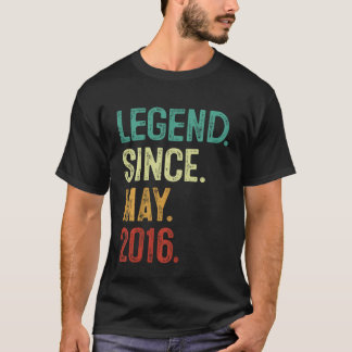 Kids 7 Years Old Legend Since May 2016 7th Birthda T-Shirt