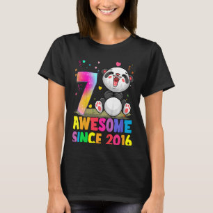 Kids 7 Years Old Little Panda 7th Birthday Boy Gir T-Shirt