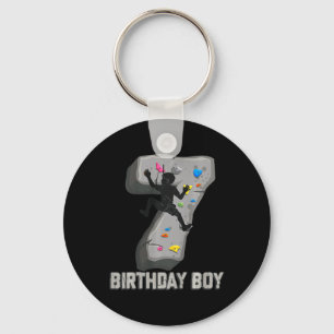 Kids 7 Years Old Rock Climbing 7th Birthday Advent Key Ring