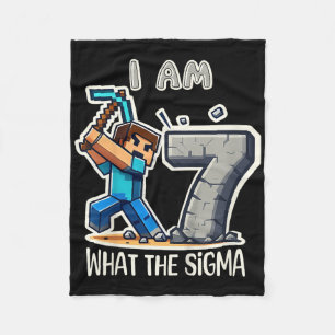 Kids 7 Years Old Sigma Pixel Art Mining Gamer Birt Fleece Blanket