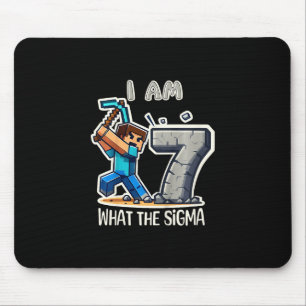 Kids 7 Years Old Sigma Pixel Art Mining Gamer Birt Mouse Pad