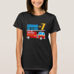 Kids 7th Birthday 7 Seven Year Old Firefighter Fir T-Shirt