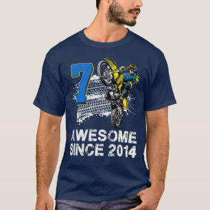 Kids 7th Birthday 7 Year Old Dirt Bike Boy Party T-Shirt