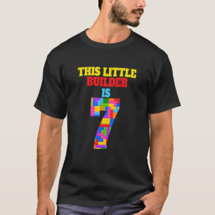 Kids 7th Birthday 7 Years Old Builder Boy Girl Bui T-Shirt