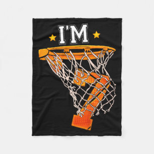 Kids 7th birthday basketball 7 boy girl 6th b t fleece blanket