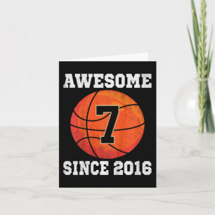Kids 7th Birthday Basketball Lover 7 Years Old Vin Card