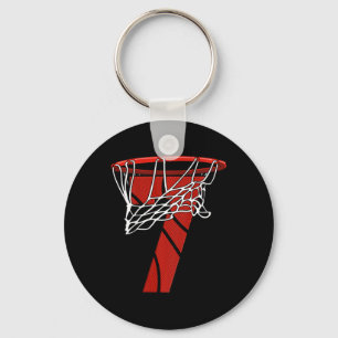 Kids 7th Birthday Basketball - Seven Years Gift fo Key Ring