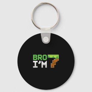 Kids 7th Birthday Boy Bro I’m 7 Year Old Gamer Pix Key Ring