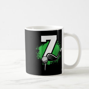 Kids 7th Birthday Boy Golf Player Golf 7 Years Old Coffee Mug