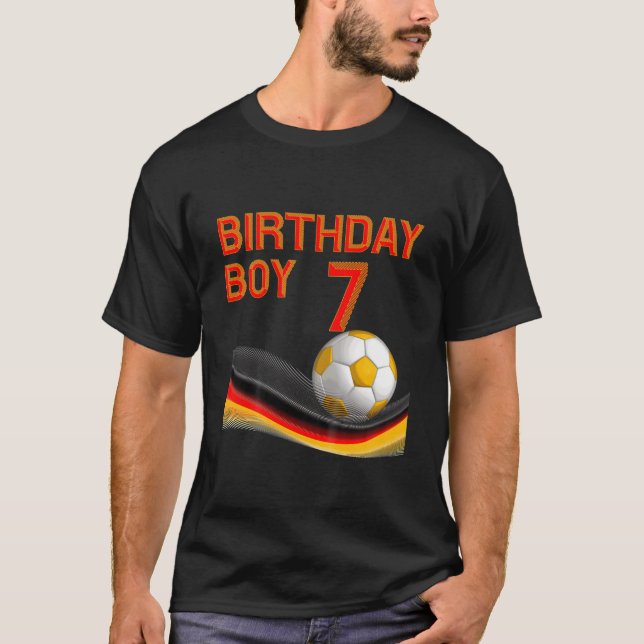 Kids 7Th Birthday Boy Soccer Ball 7 Years Old Kids T-Shirt (Front)