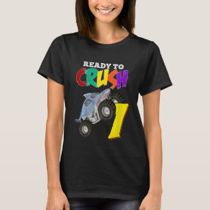 Kids 7th Birthday Boys Monster Truck 7 Year Old Ra T-Shirt