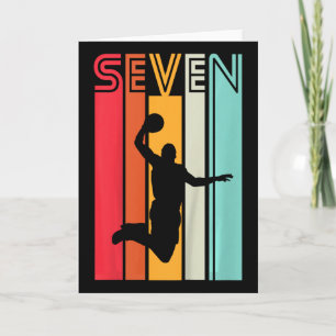 Kids 7th Birthday Bysketbyll Lover Gift 7 Years Ol Card
