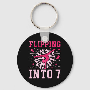 Kids 7th Birthday Cheerleader Seven Year Old Cheer Key Ring