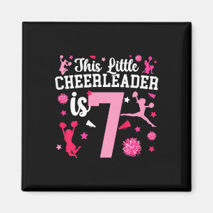 Kids 7th Birthday Cheerleading Girl Seven Year Old Magnet