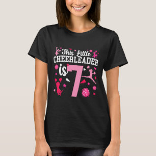 Kids 7th Birthday Cheerleading Girl Seven Year Old T-Shirt