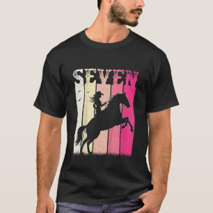 Kids 7th Birthday Cowgirl Girls 7 Year Old Rodeo H T-Shirt