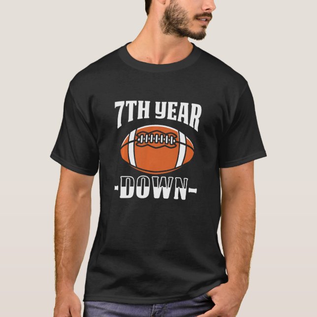 Kids 7th Birthday Football Touchdown 7 Year Old Bo T-Shirt (Front)