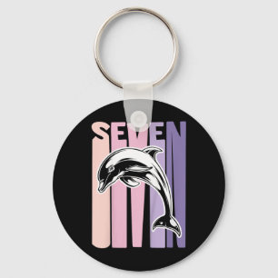 Kids 7th Birthday Gift Dolphin Fan 7 Years Old Gir Key Ring