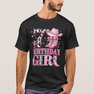 Kids 7th Birthday Girl Rodeo Western Cowgirl Birth T-Shirt