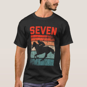 Kids 7th Birthday Horse Rider Fan 7 Years old Girl T-Shirt