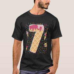 Kids 7th Birthday Ice Cream 7th Year Old Boys and  T-Shirt