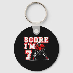 Kids 7th Birthday Ice Hockey Boy Seven Year Old Ic Key Ring