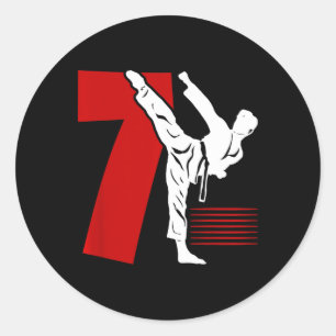 Kids 7th Birthday Karate 7 Year Old Karate Birthda Classic Round Sticker