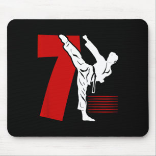 Kids 7th Birthday Karate 7 Year Old Karate Birthda Mouse Pad