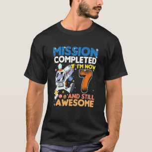 Kids 7th Birthday of Boy Astronaut & Outer Space 7 T-Shirt