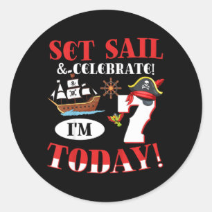 Kids 7th Birthday Pirate Quote For A 7 Years Old Classic Round Sticker