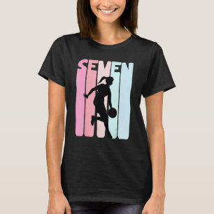 Kids 7th Birthday Retro Basketball Girls 7 Years T-Shirt