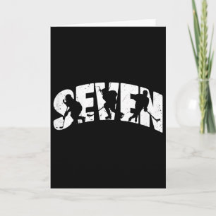 Kids 7th Birthday Retro Ice Hockey 7 Years Old Boy Card