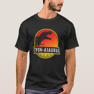 Kids 7th Birthday Seven Asaurus Dinosaur B Day 2 T-Shirt
