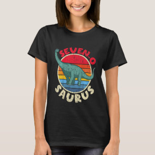 Kids 7th Birthday Seven O Saurus Brachiosaurus I F T-Shirt