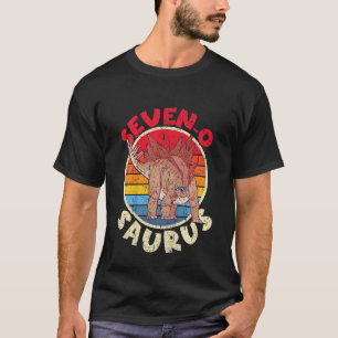 Kids 7th Birthday Seven O Saurus I Stegosaurus I F T-Shirt