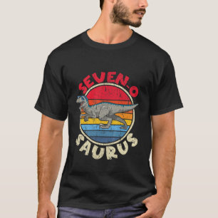 Kids 7Th Birthday Seven O Saurus I Velociraptor I T-Shirt