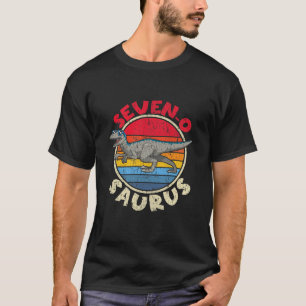 Kids 7Th Birthday Seven O Saurus I Velociraptor I T-Shirt