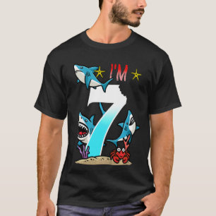 Kids 7th Birthday Sharks Underwater Kids Boys T-Shirt