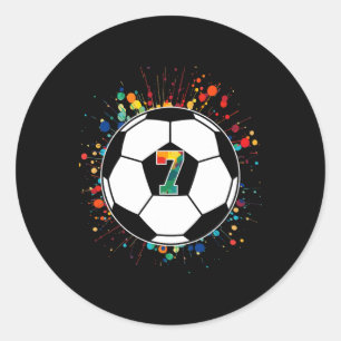 Kids 7th Birthday Soccer Byll Birthday Party 7 Yea Classic Round Sticker