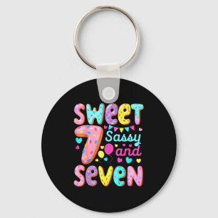 Kids 7th Birthday Sweet Sy And Seven Birthday Girl Key Ring