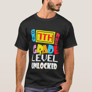 Kids 7th Grade Level Unlocked Video Gamer Back To  T-Shirt