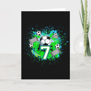 Kids 7th Soccer Birthday Party 7 Year Old Soccer P Card