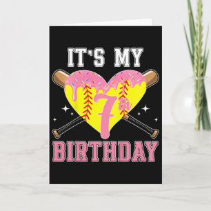 Kids 7th Softll Birthday Party 7 Year Old Softll P Card