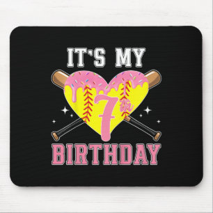 Kids 7th Softll Birthday Party 7 Year Old Softll P Mouse Pad